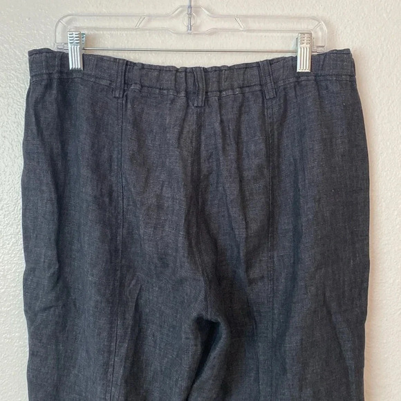 Eileen Fisher XS Charcoal Grey Linen Pants - Picture 8 of 10